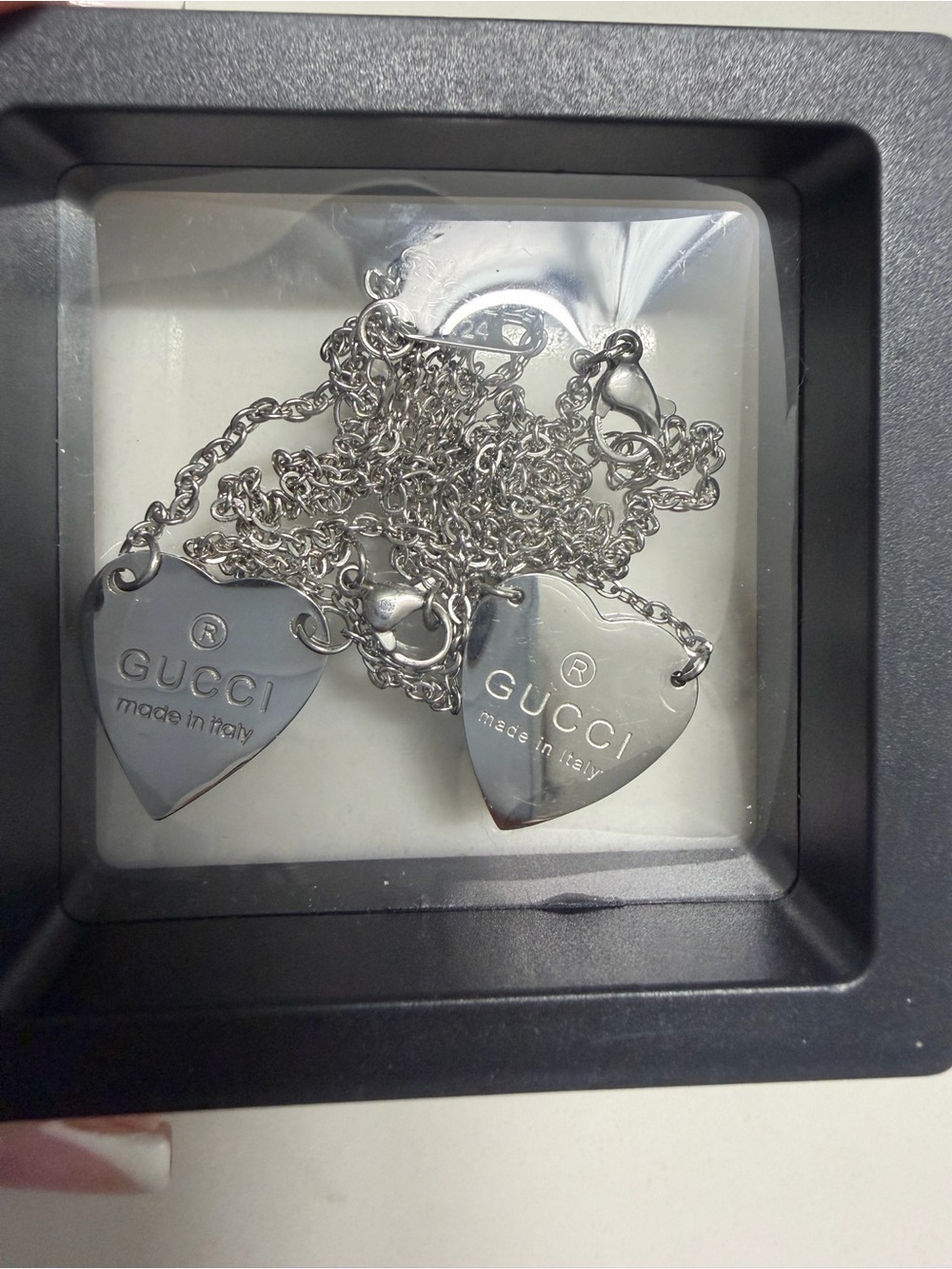 Silver Heart Tag Pendant Necklace and bracelet Women's Jewelry